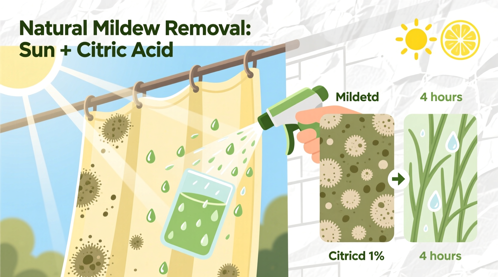 eco friendly mildew removal for hemp curtains