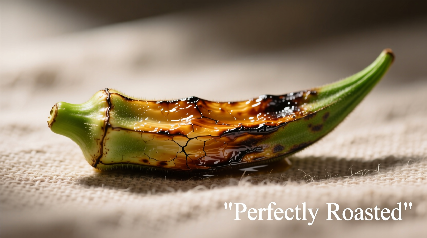 Perfectly roasted okra with golden brown edges