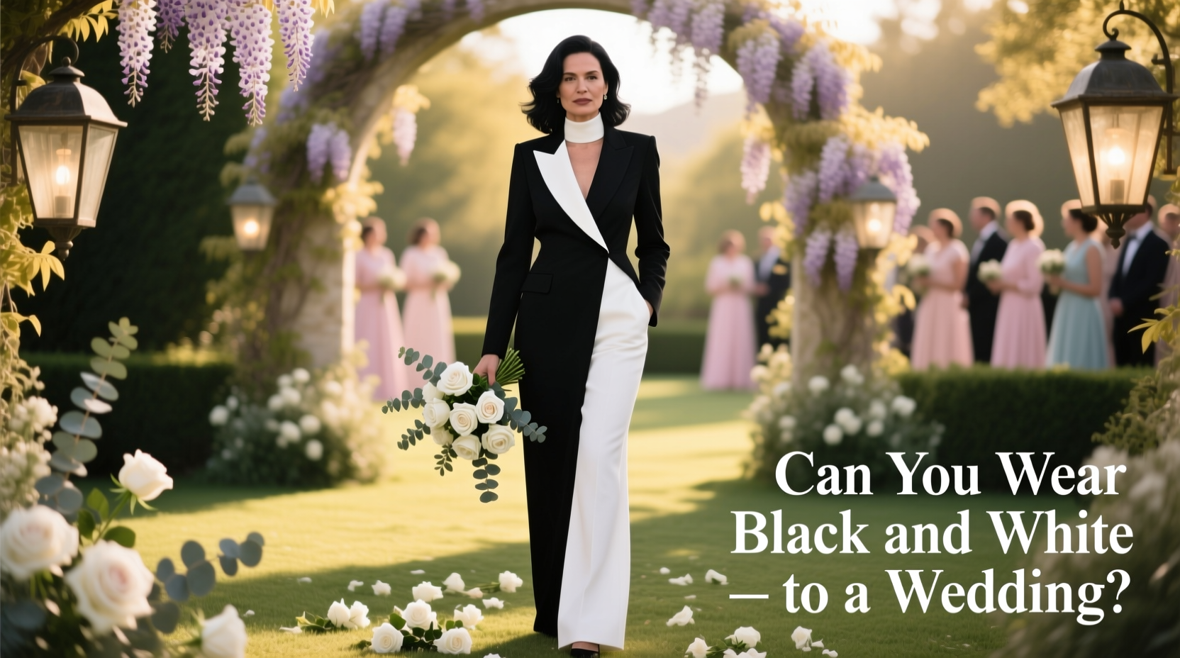can you wear black and white to a wedding