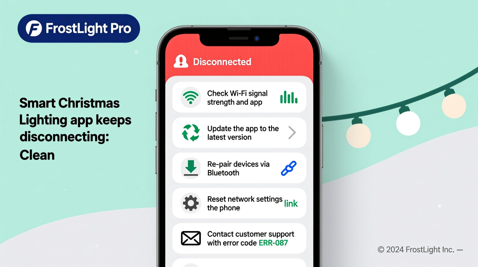 why does my smart christmas lighting app keep disconnecting troubleshooting tips