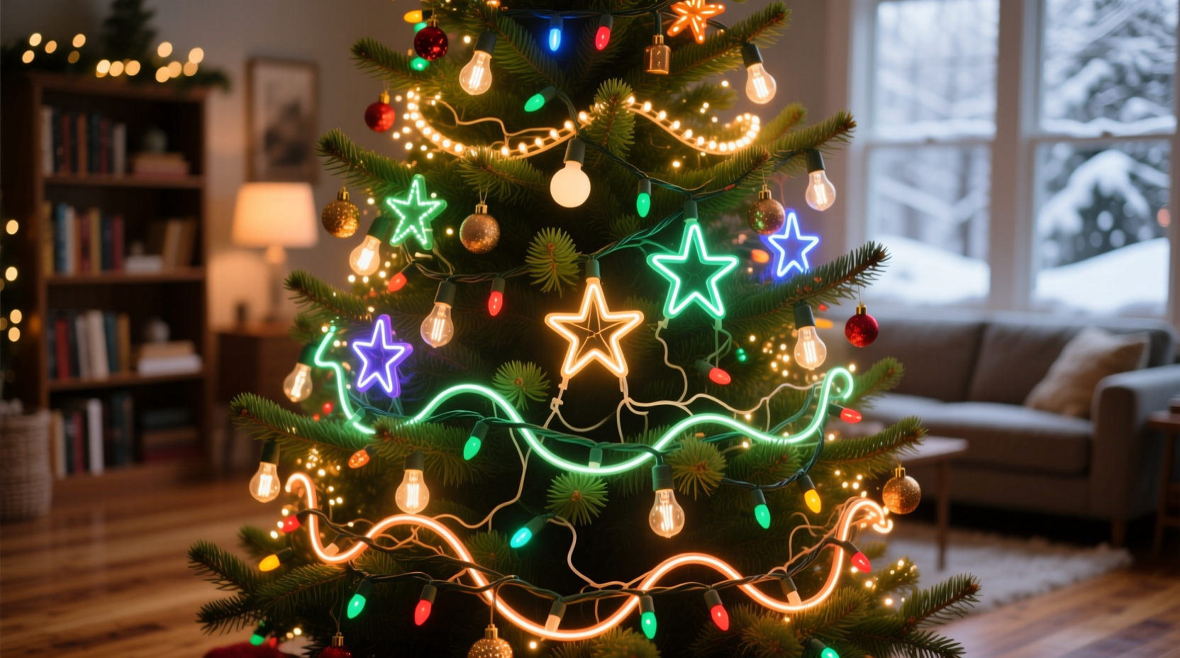 can you mix different types of christmas lights on one tree without damage