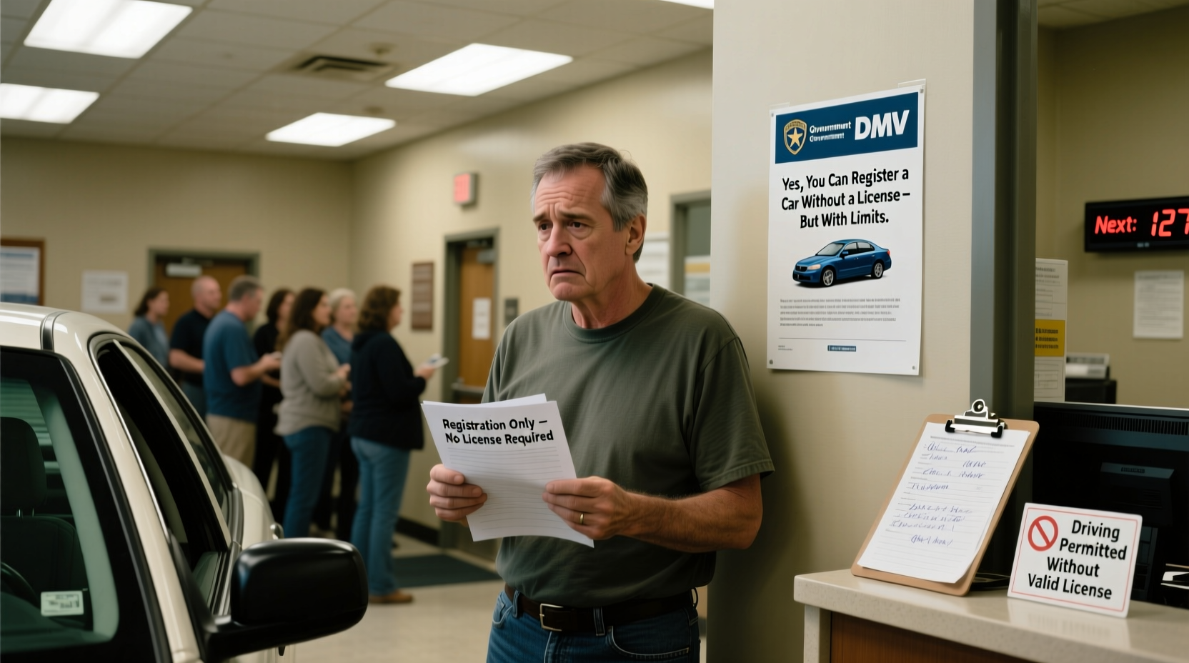 can i register a car without a license