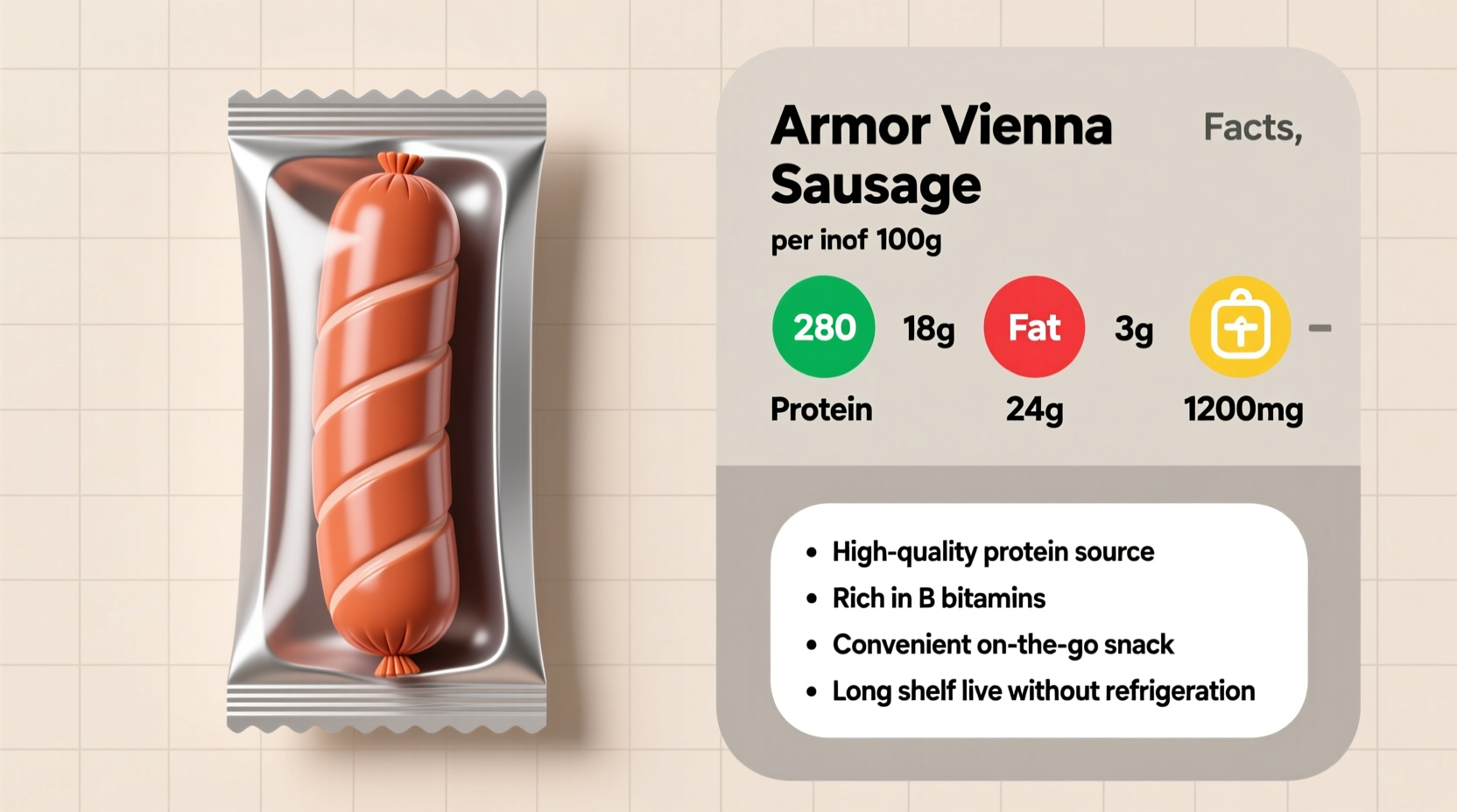 nutritional facts and benefits of armor vienna sausage