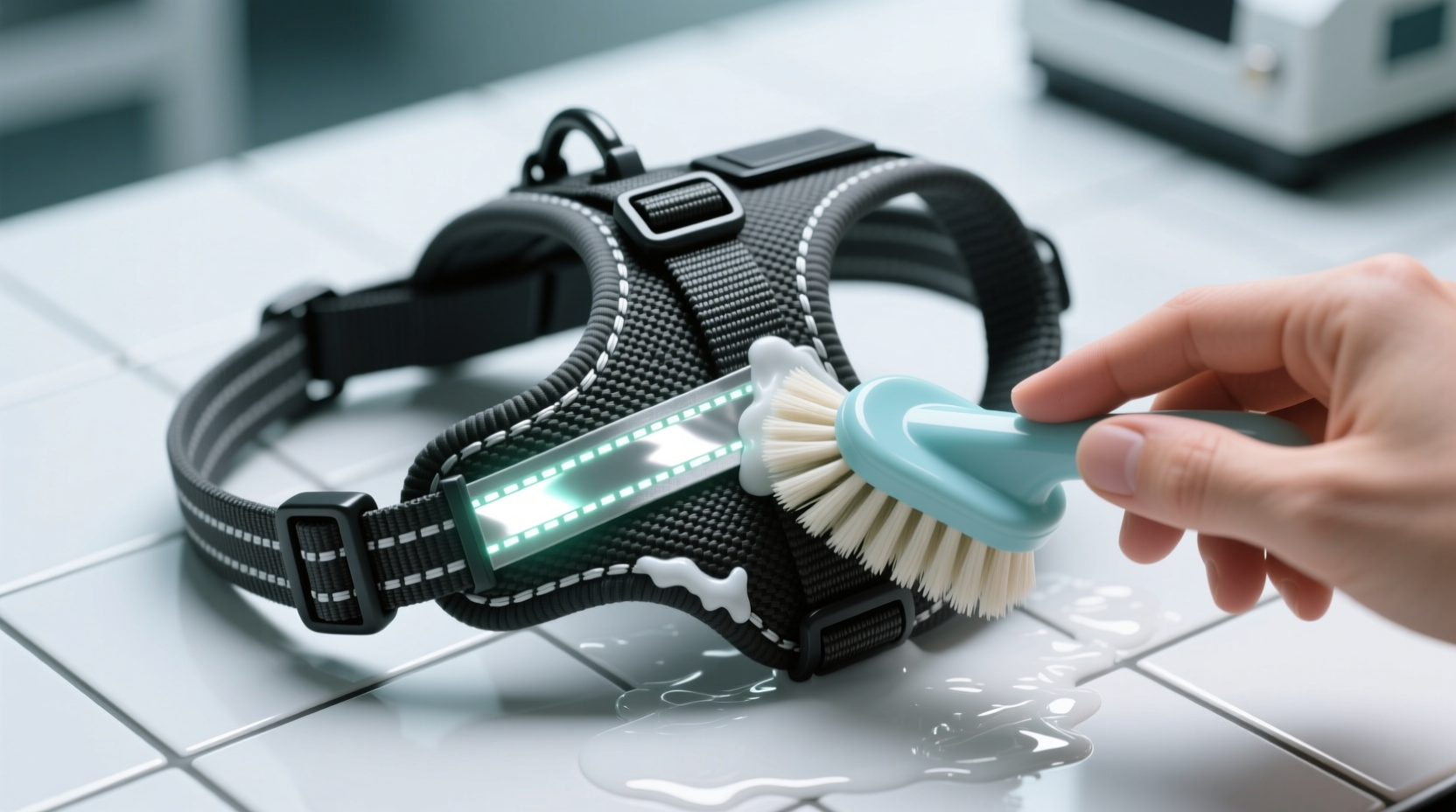how to sanitize dog harness webbing safely