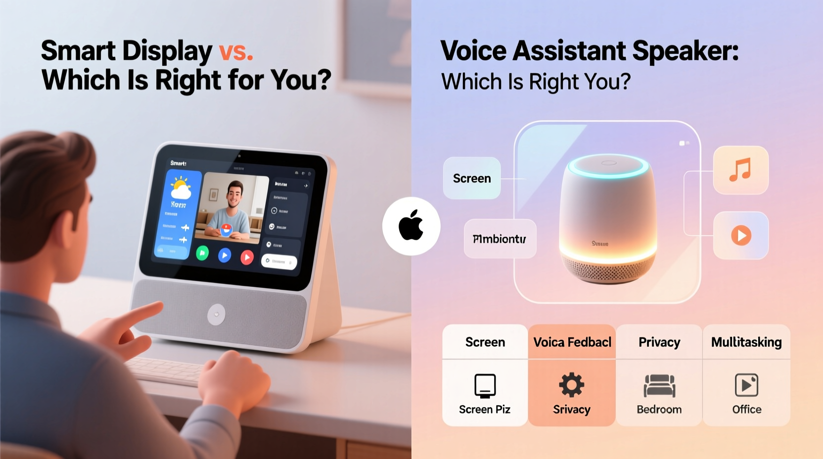 how to choose between a smart display and a voice assistant speaker