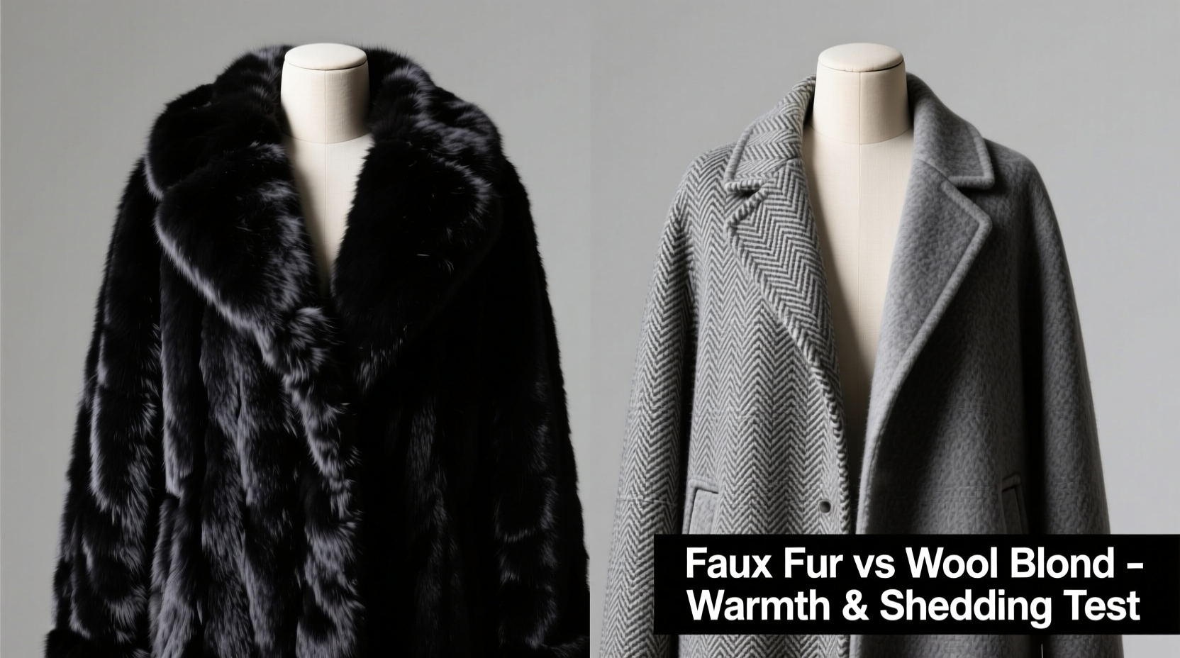 faux fur coat vs wool blend which feels warmer without shedding