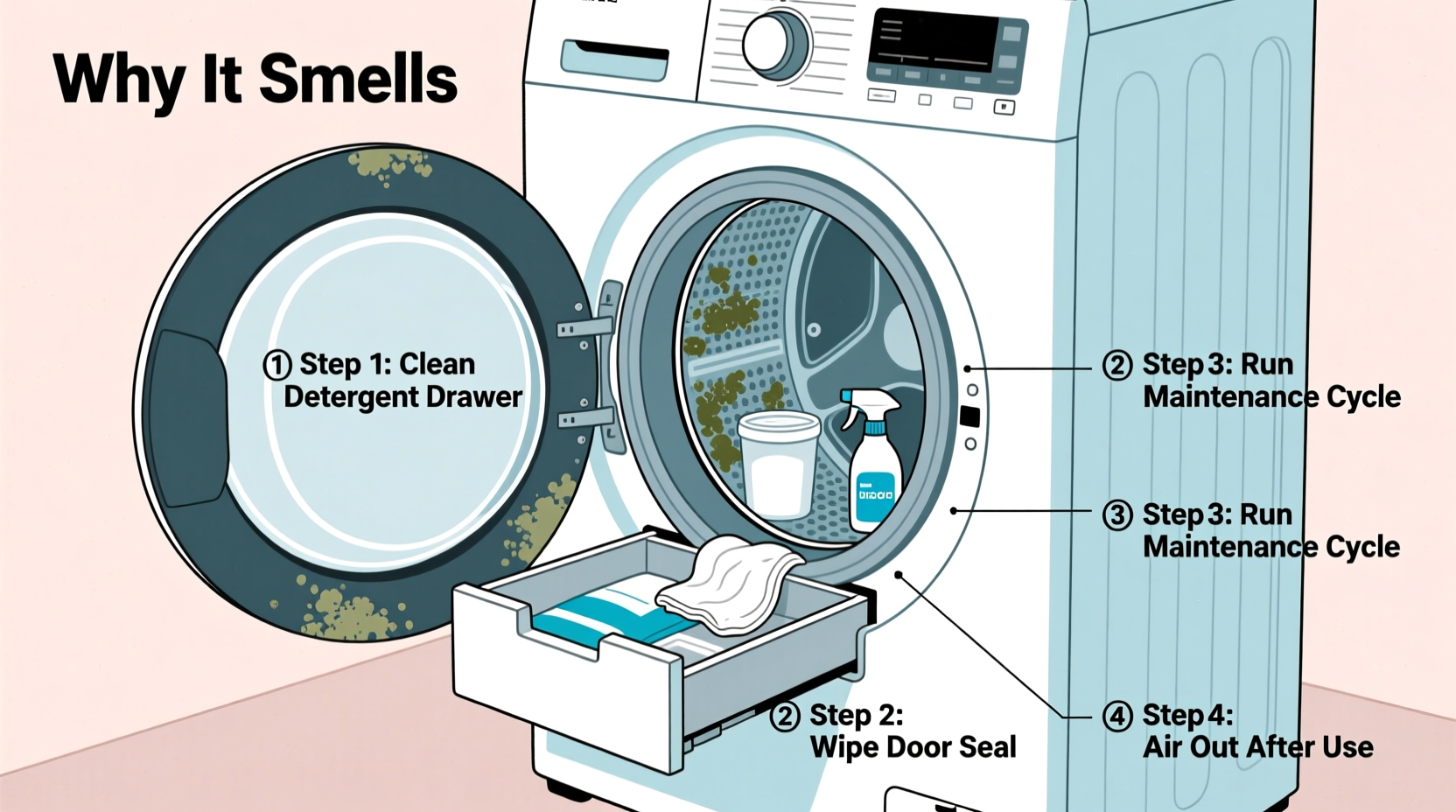 why does my washing machine smell musty simple cleaning routines to fix it