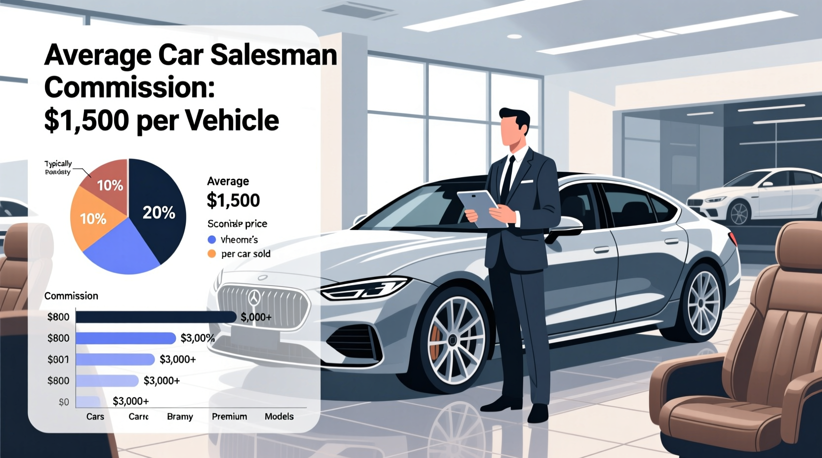 how much commission does a car salesman make