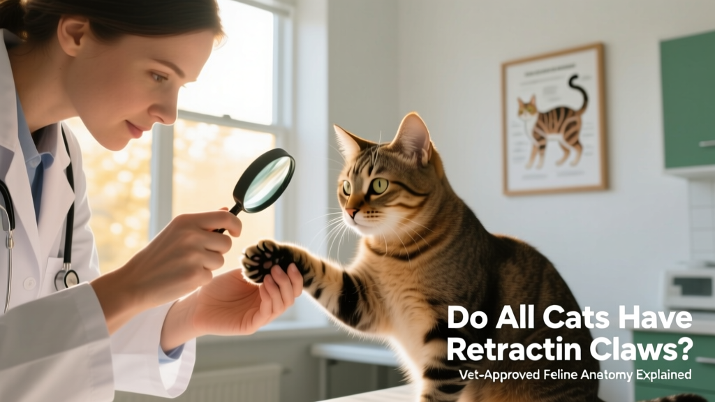 Veterinarian gently examining a cat’s paw during a wellness check