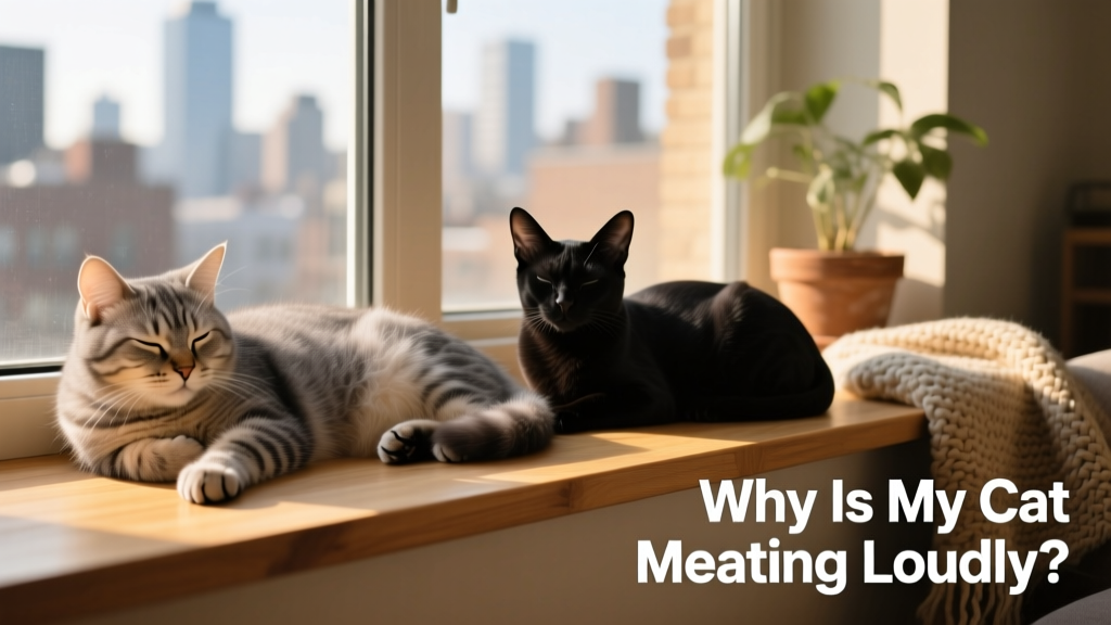 Two calm, relaxed cats resting side by side on a windowsill