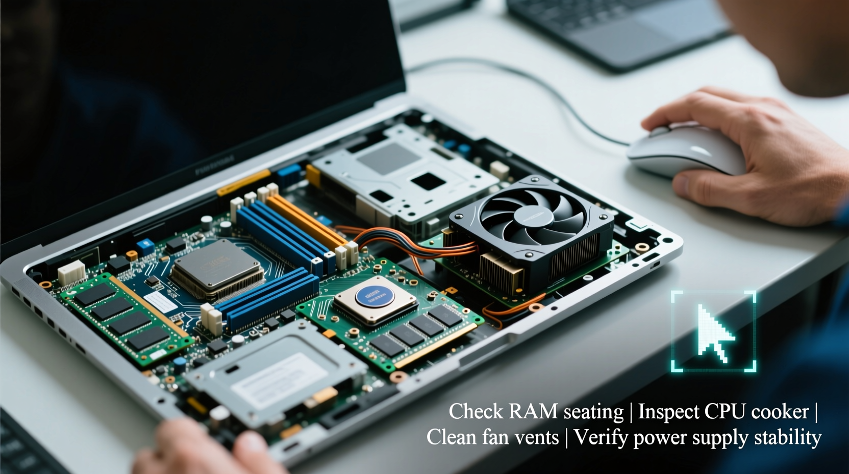 why is my computer freezing but mouse still moves hardware check