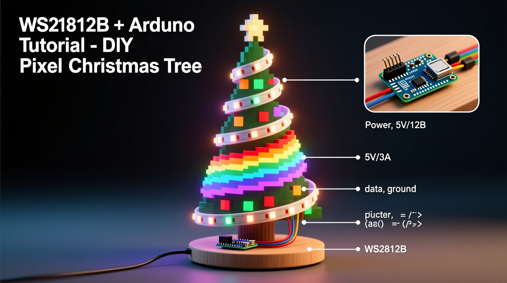 diy pixel christmas tree using ws2812b leds and arduino tutorial