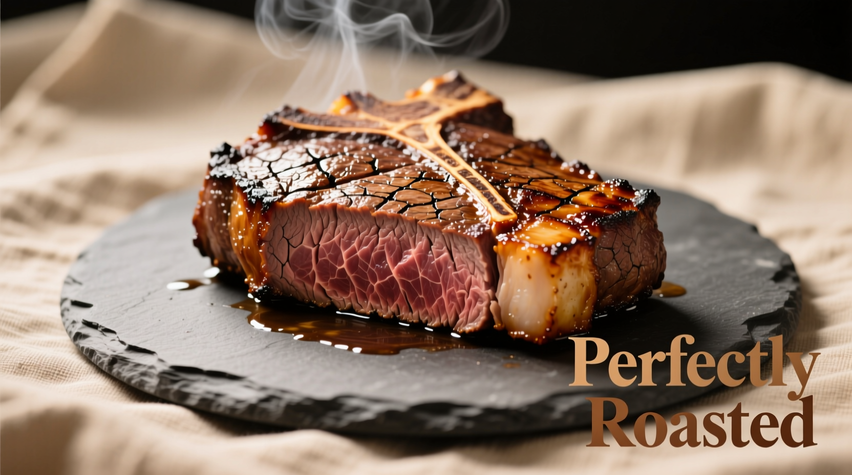 Perfectly roasted beef sirloin tip with golden crust