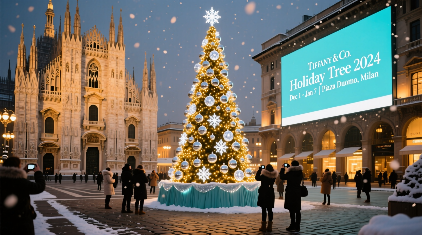 tiffany co holiday tree in piazza duomo milan 2