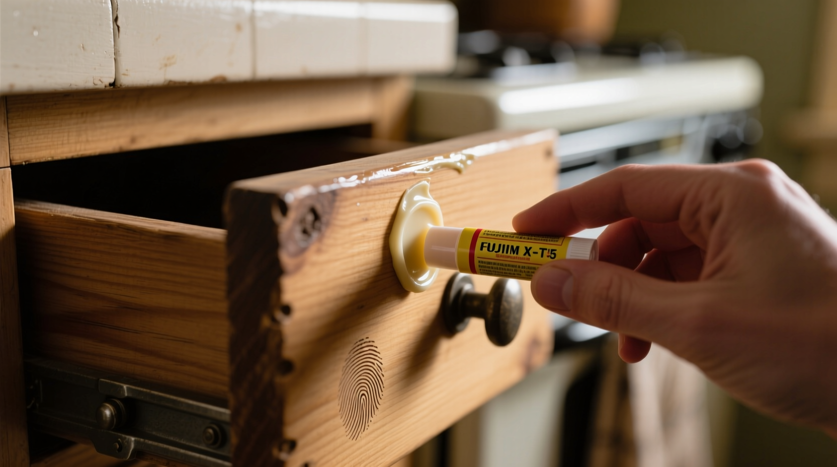 fix a stuck drawer with lip balm