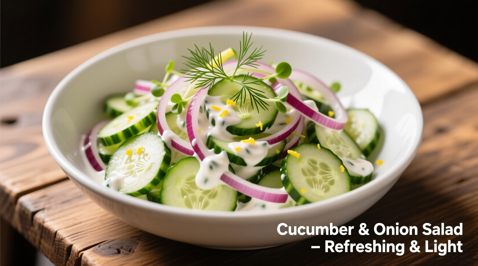 refreshing cucumber and onion salad with sour cream dressing
