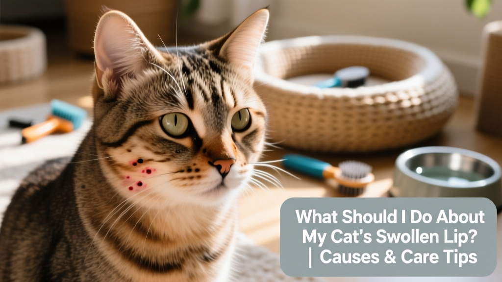 Cat’s chin showing early signs of feline acne—small blackheads and mild redness