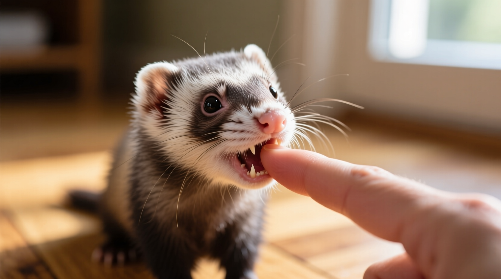 why does my ferret bite softly and is it playing or warning me