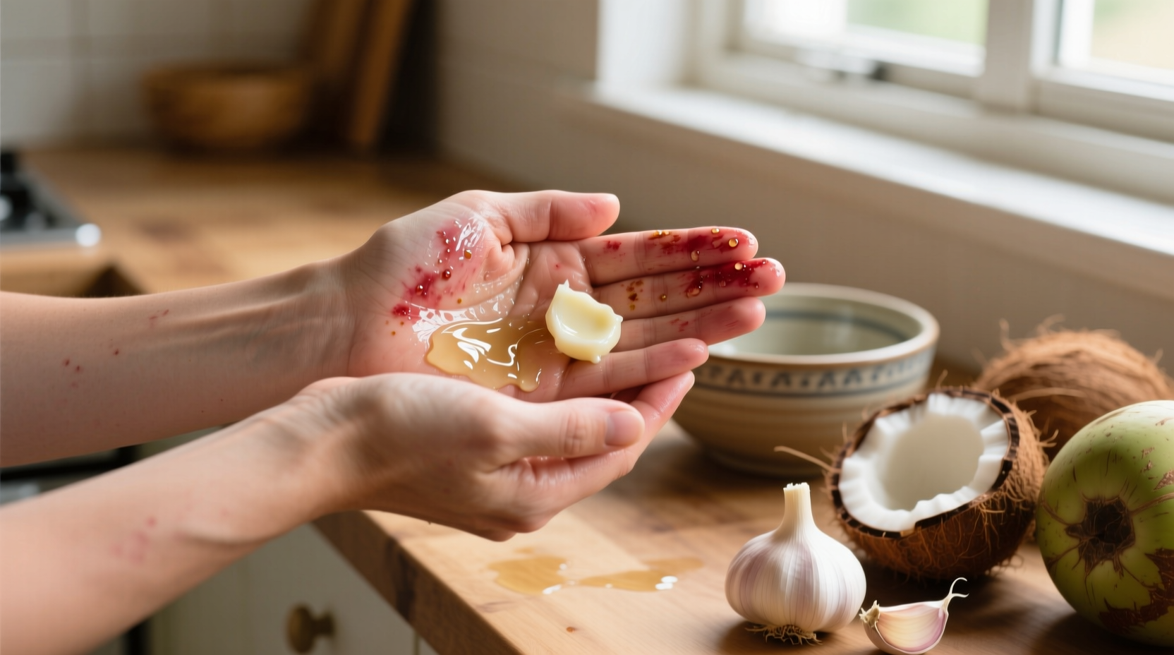 coconut oil will rid your hands of garlic stink
