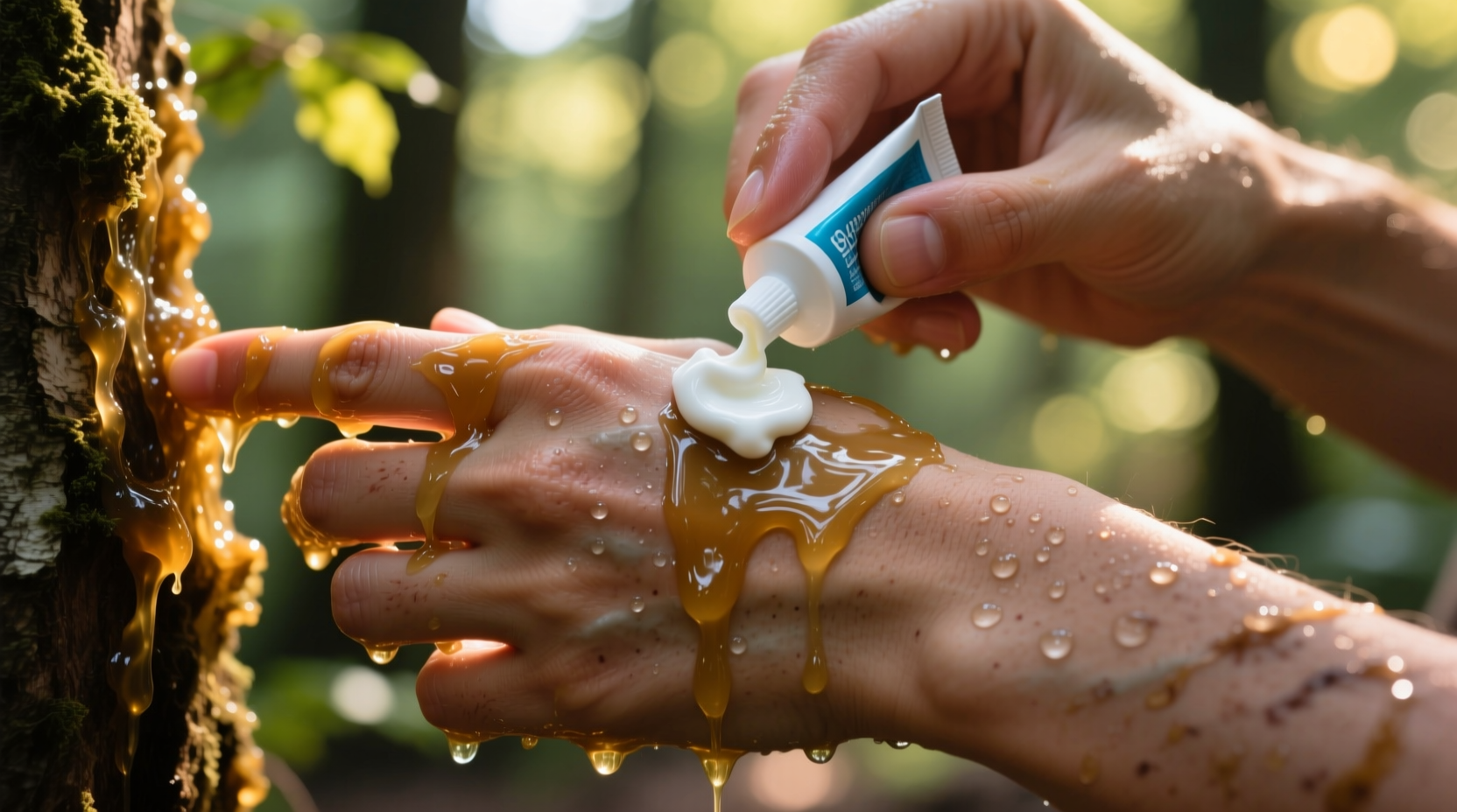 remove tree sap from your hands with toothpaste
