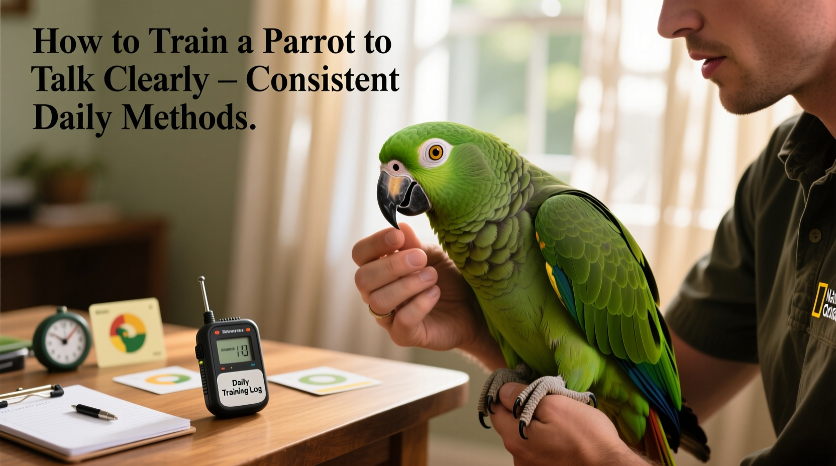how to train a parrot to talk clearly with consistent daily methods