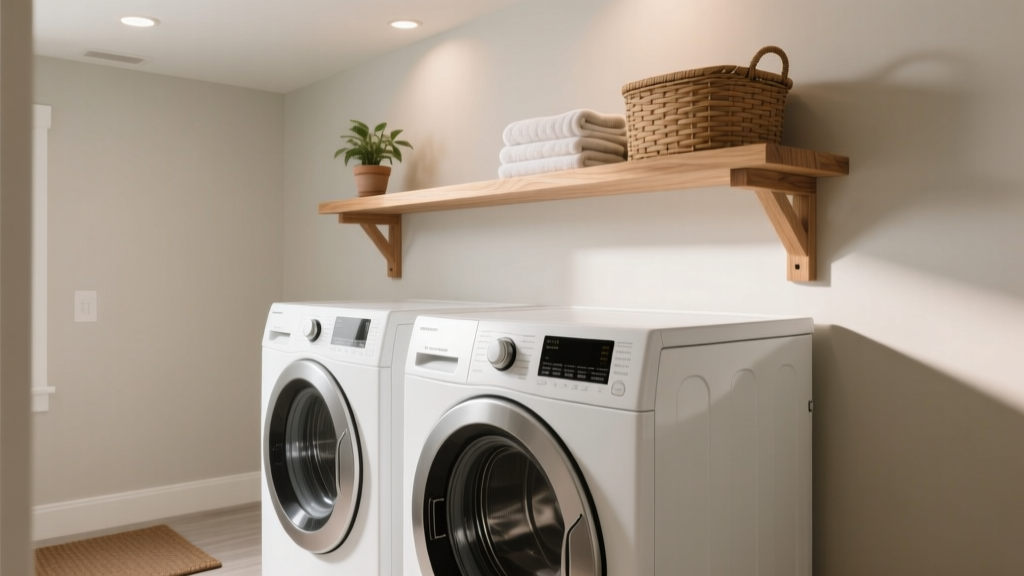 How to Install a Wood Shelf Above Washer & Dryer