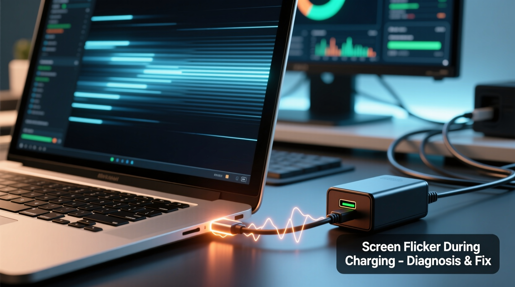 why does my screen flicker when i charge my laptop and how to fix it