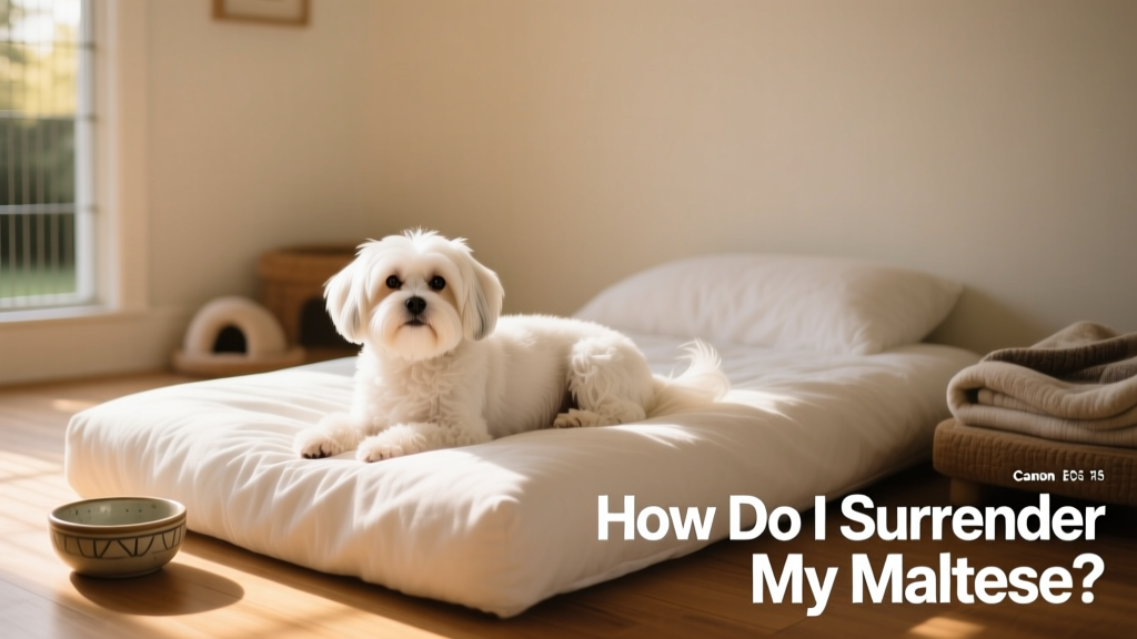 A clean, well-lit kennel space with a calm Maltese resting on a soft bed