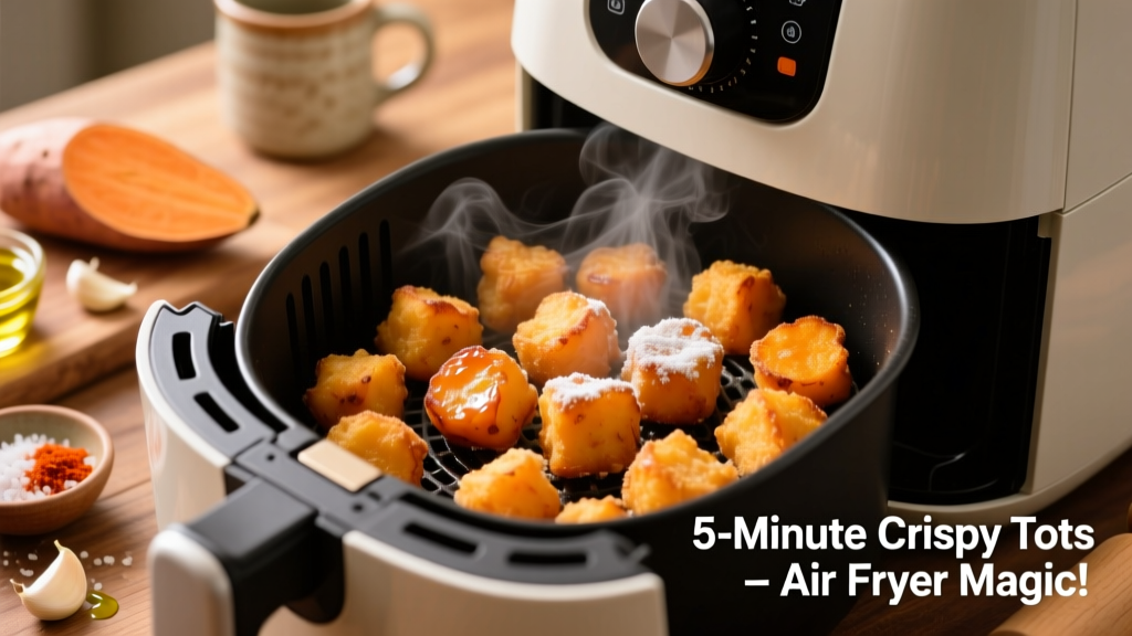 Crispy Frozen Sweet Potato Tots in Air Fryer (5 Min Prep!)