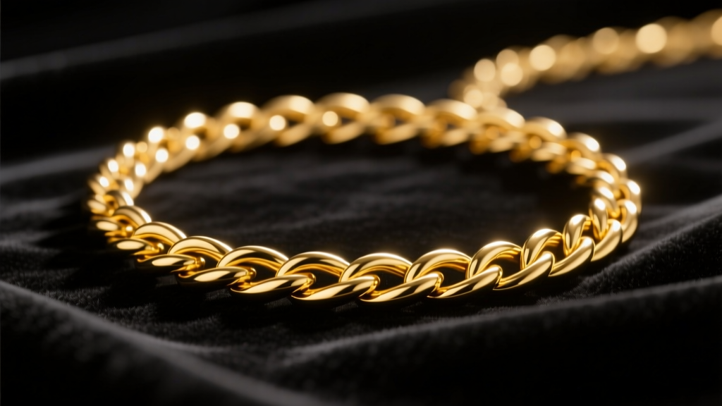Thick 18k yellow gold rope chain on dark velvet, showing intricate twisted links and high-polish finish under warm studio lighting.