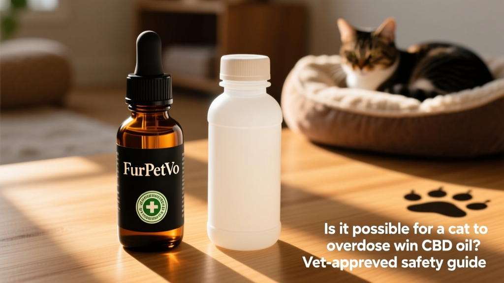 Side-by-side comparison: a clean, third-party lab-tested FurPetVo CBD tincture bottle next to a generic unlabeled bottle