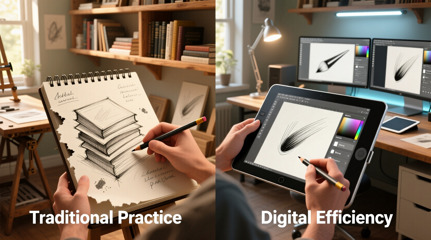 sketchbook vs digital drawing tablet which helps artists improve skills faster