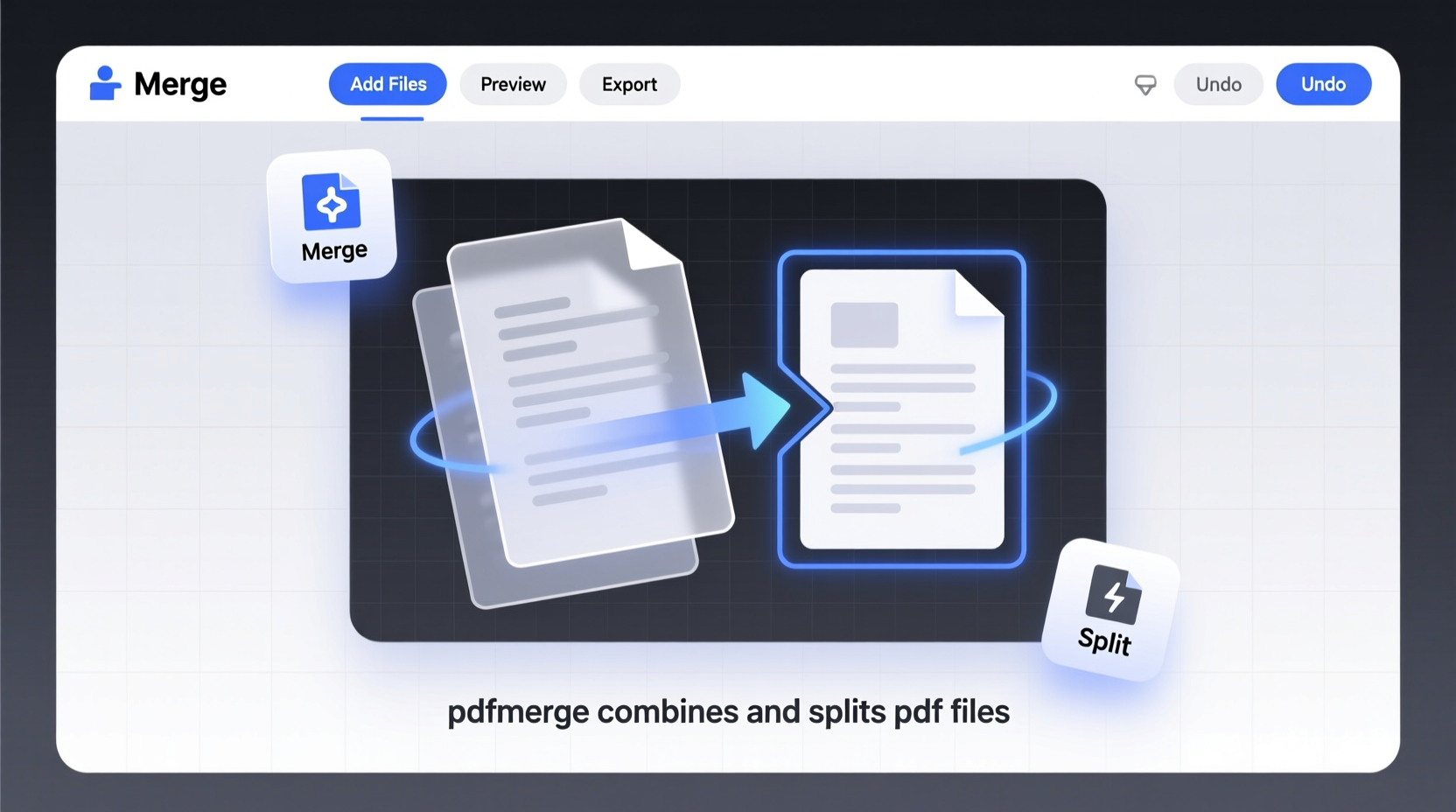pdfmerge combines and splits pdf files