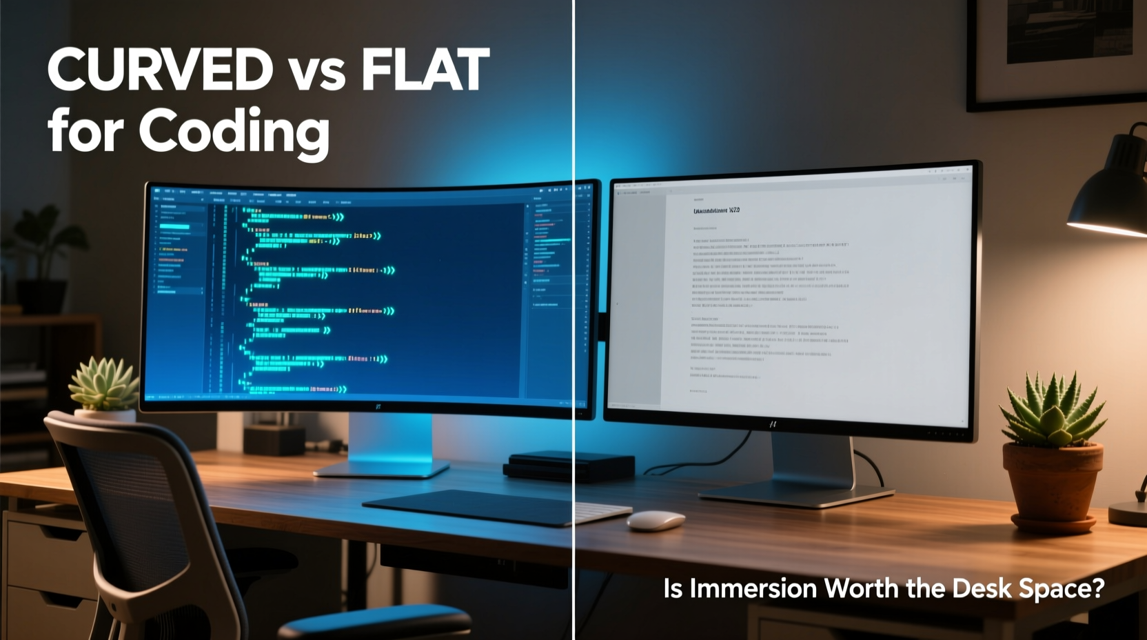 curved monitor vs flat for coding is the immersion worth the desk space