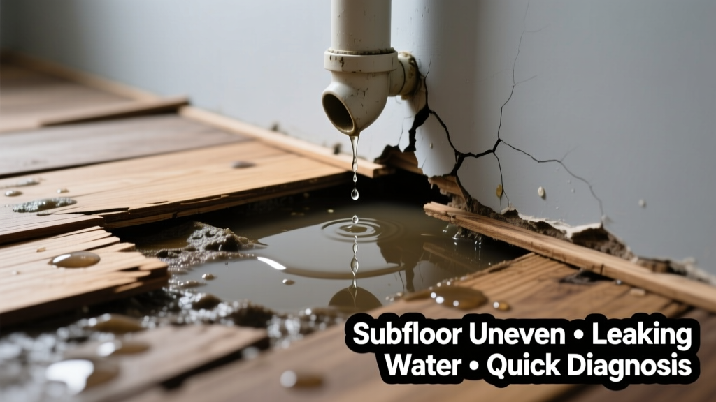 Subfloor Uneven + Leaking Water: Quick Diagnosis
