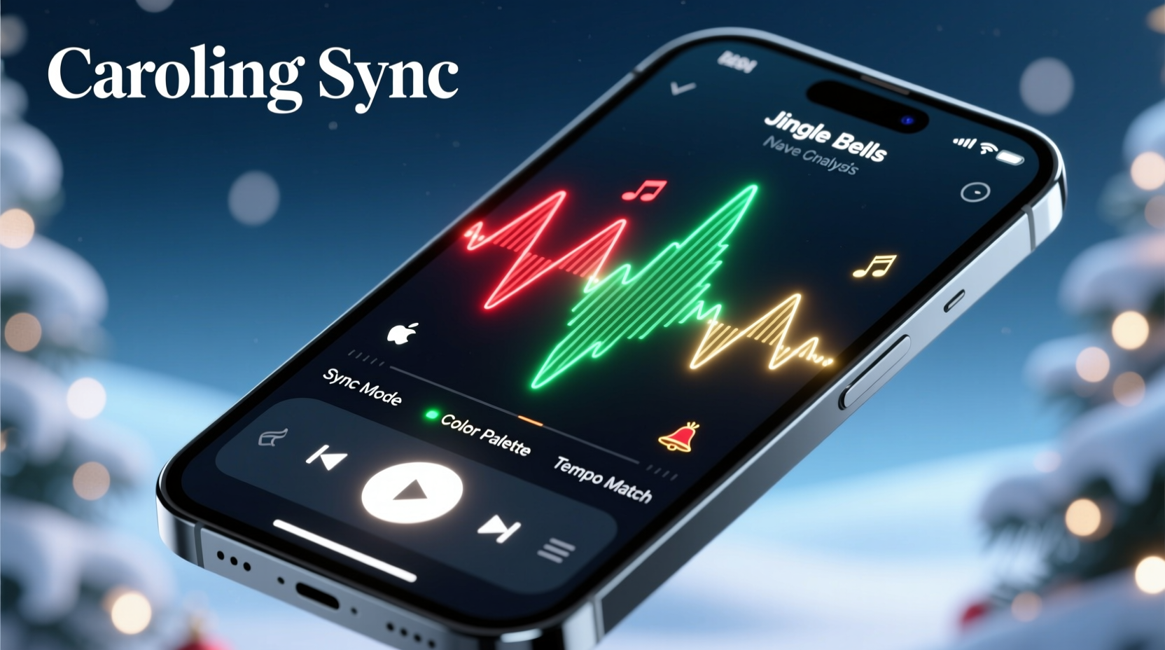 how to use soundwave analysis apps to match light strobe patterns to favorite carols