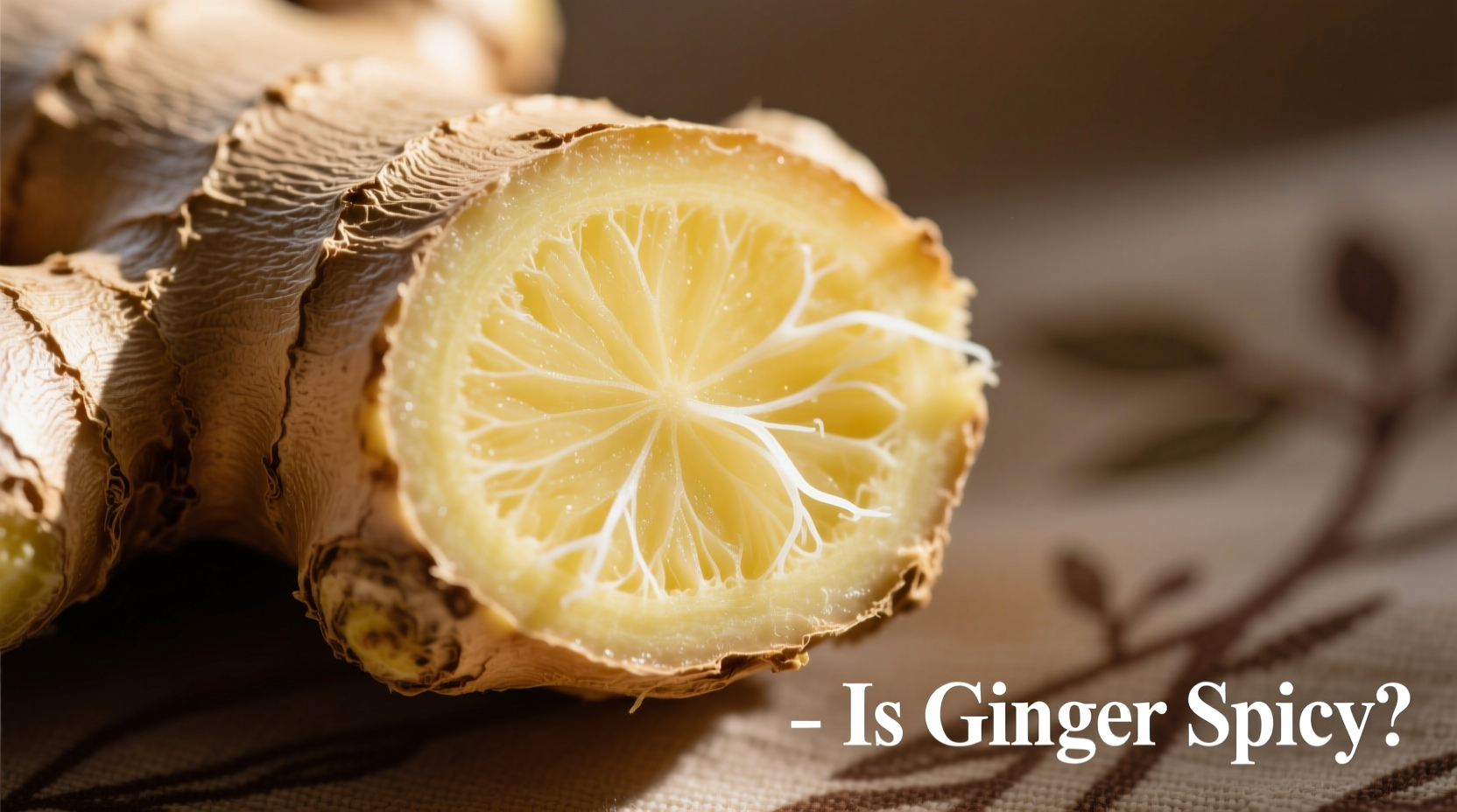 Schnitt durch frischen Ingwer zur Darstellung der Fasern