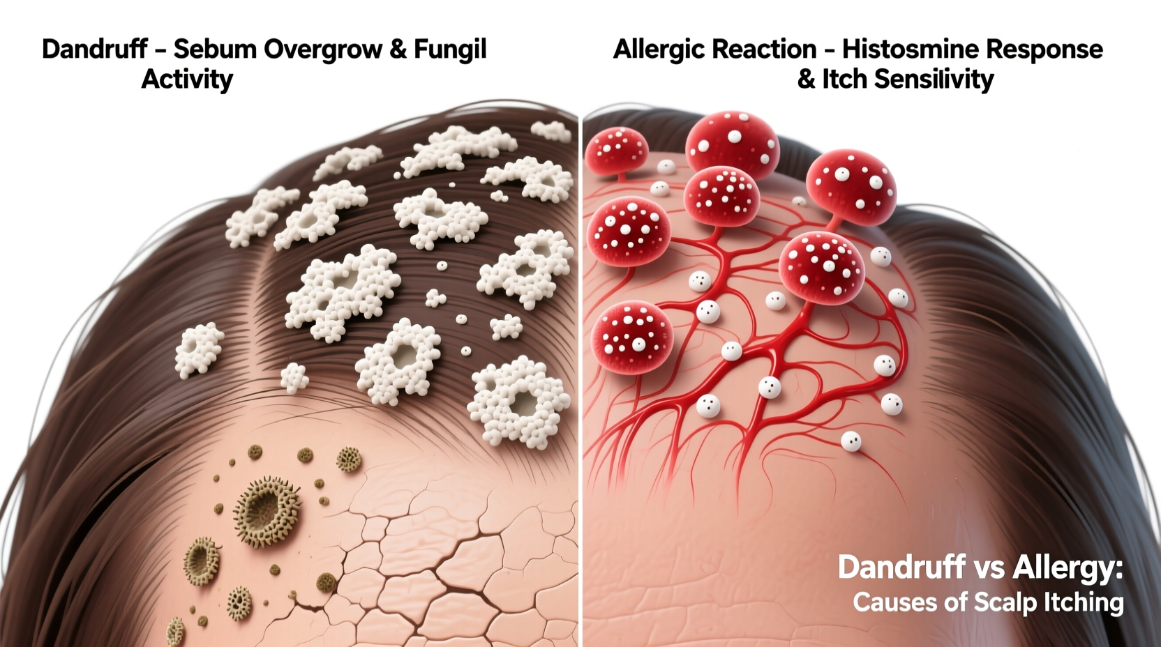 why does my scalp itch even after washing dandruff vs allergy