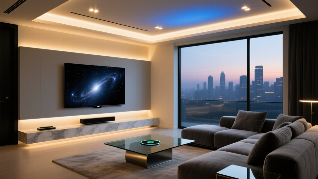 Premium Smart Living Room: High-End Theater & Ambiance