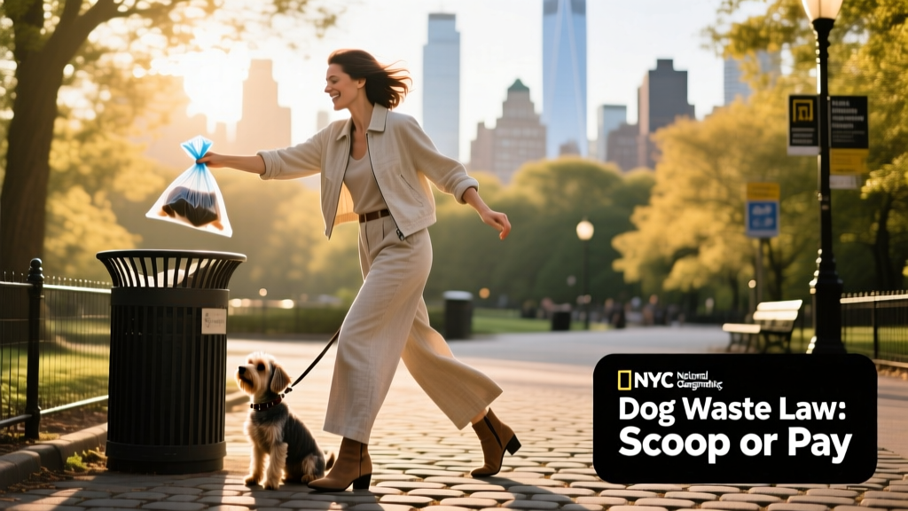 Woman-throwing-away-dog-poop