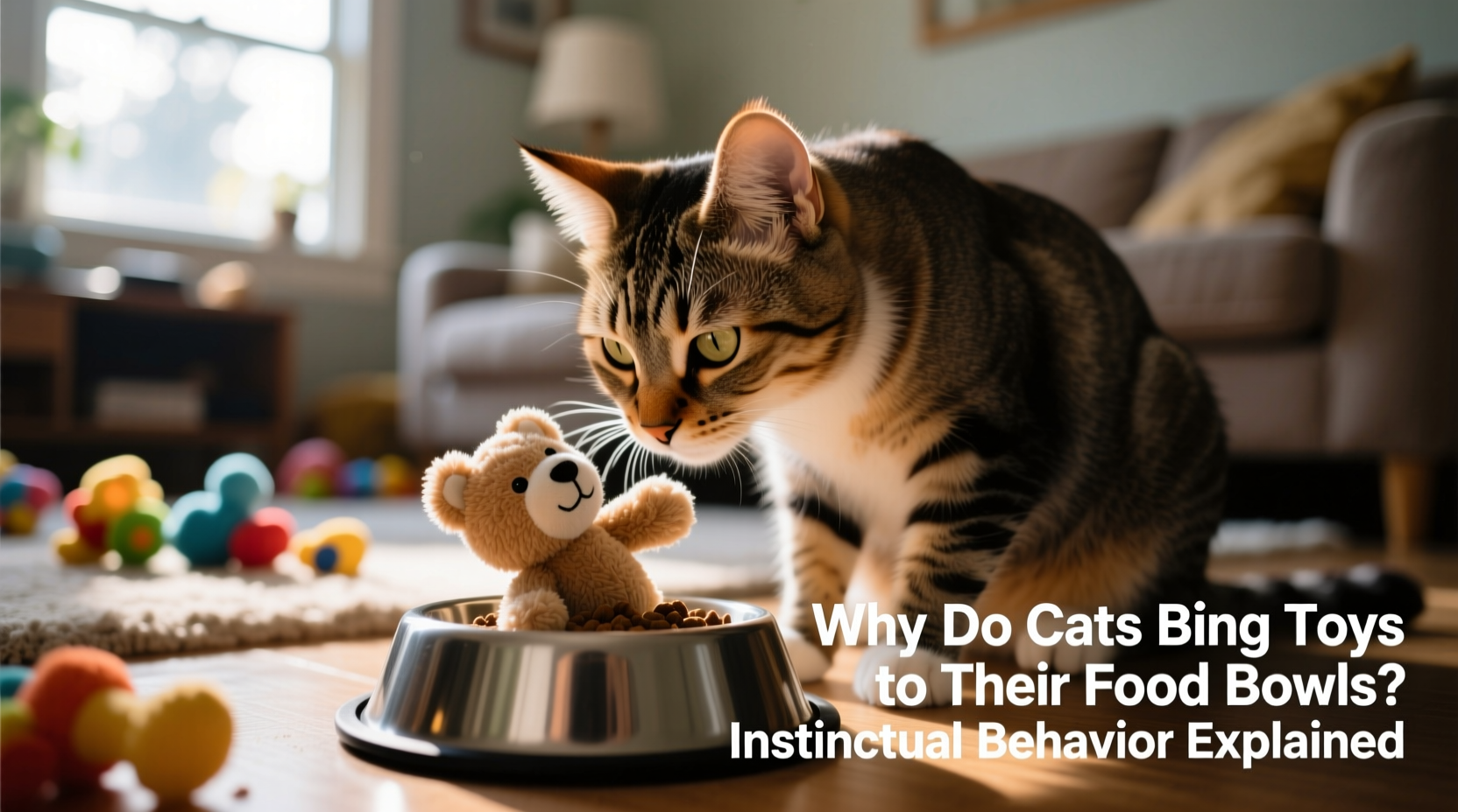 why do cats bring toys to their food bowls instinctual behavior explained