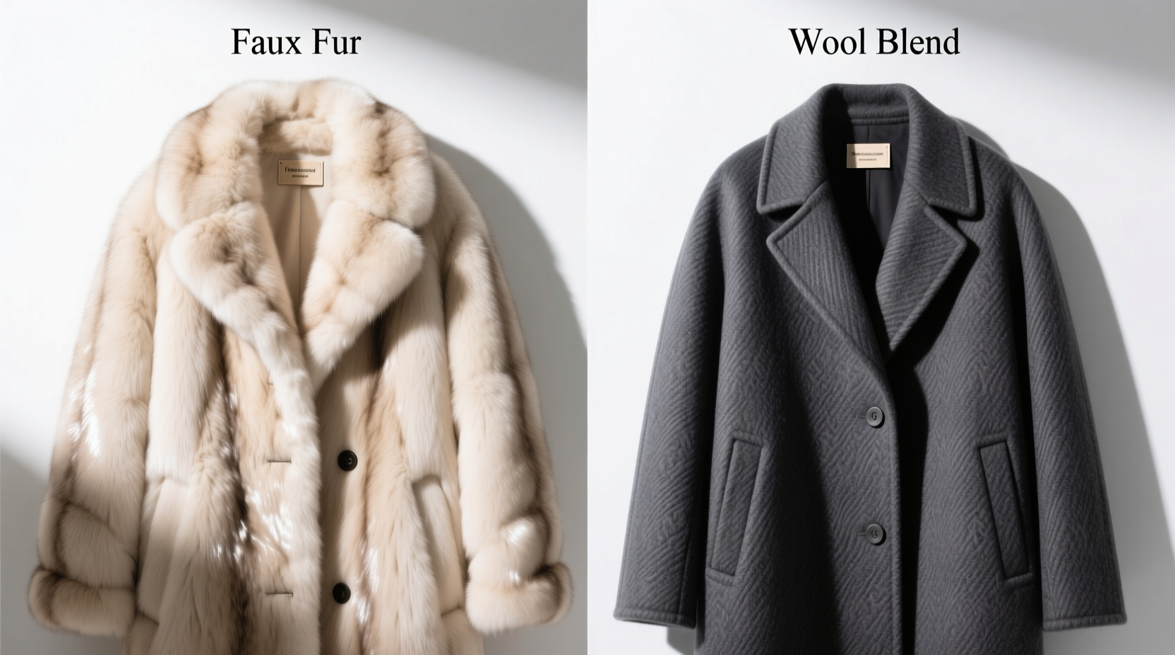 faux fur coat vs wool blend which holds warmth without the itch