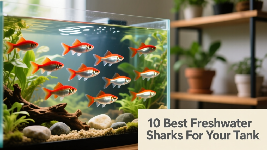 School of Cherry Barbs swimming together in a vibrant, well-maintained community aquarium with live plants and gentle water flow