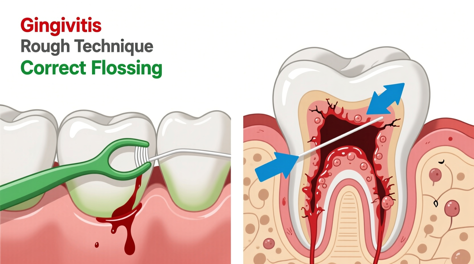 why do my gums bleed when flossing gingivitis vs rough technique