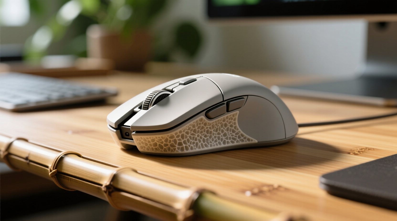 compostable mouse feet vs ptfe on bamboo desks