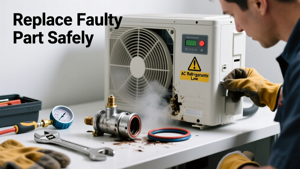 AC Refrigerant Low: Replace Faulty Part Safely