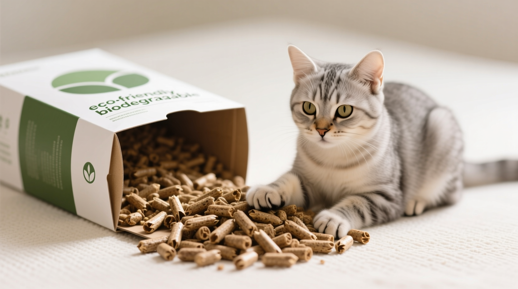 use wood pellets for inexpensive biodegradable cat litt