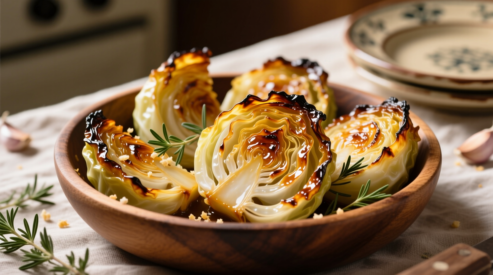 Perfectly roasted cabbage wedges with caramelized edges
