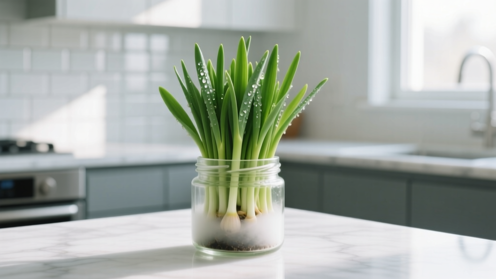 Grow Garlic Greens Indoors: Bright Light Method