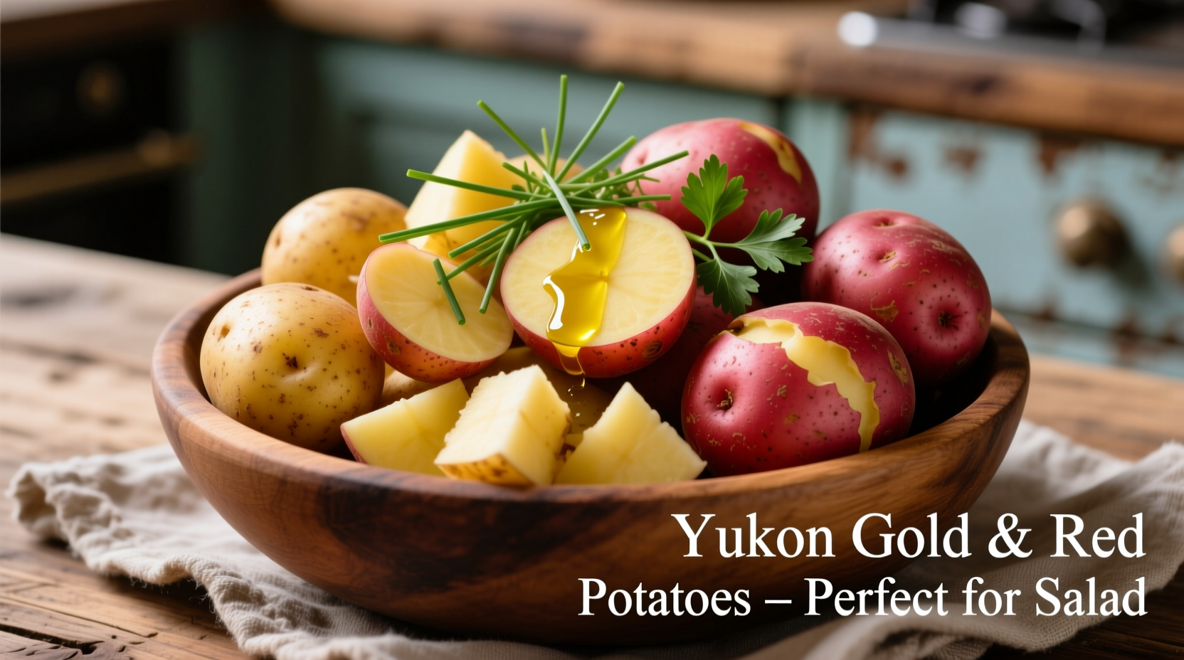 Yukon Gold and red potatoes for potato salad